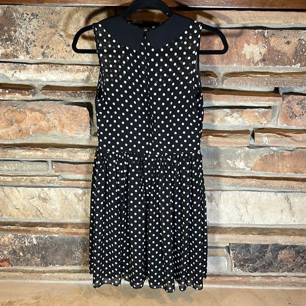 Betsey Johnson Polka Dot Sleeveless Peter Pan Collar Dress - Picture 4 of 7